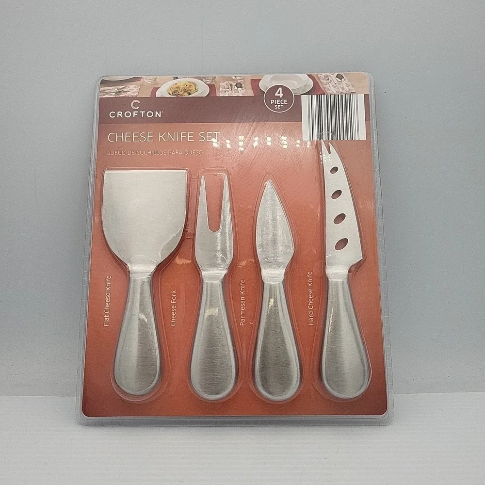 Crofton 4 Piece Cheese Knife Set Stainless Steel For Hard‎ and Soft Cheeses